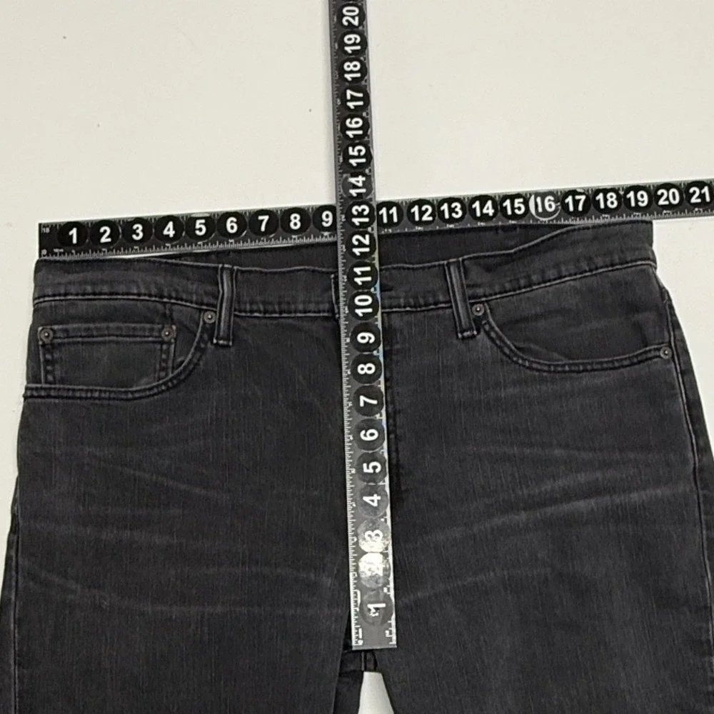 Levis 511 Jeans Men 38x30‎ Black Denim Slim Fit Stretch Dark Wash Faded